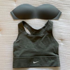 Super cute Nike Longline Swoosh Heather Grey Sports Bra